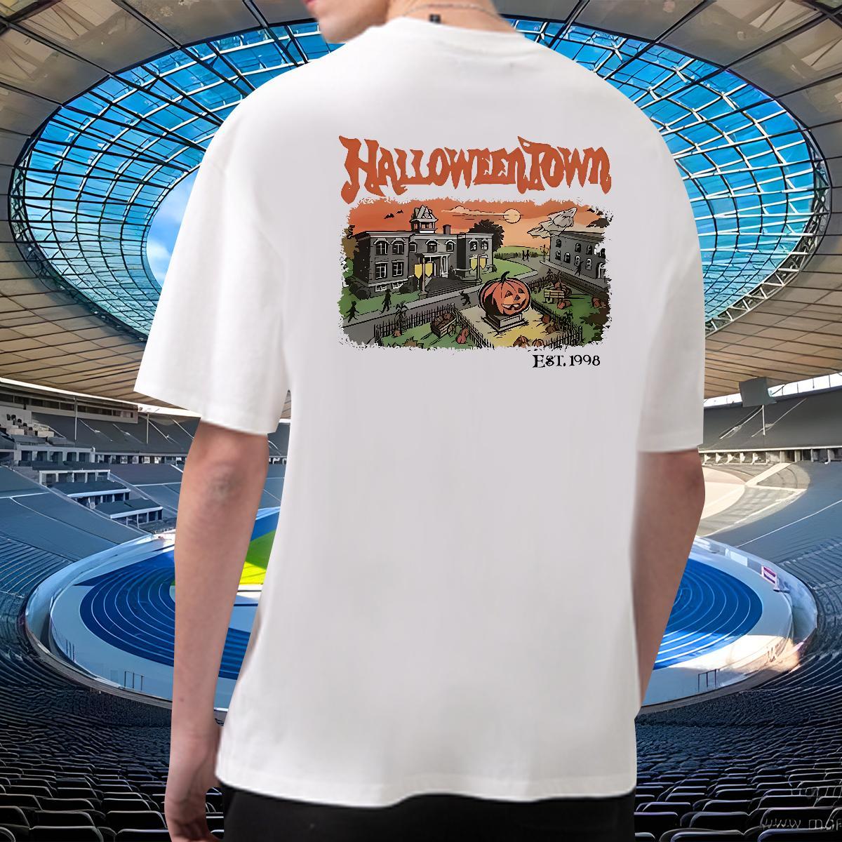 Unisex T shirt halloween Breathable Soft Daily Wear Floral Print 230g Cotton Men Tops Tees Designer Clothings