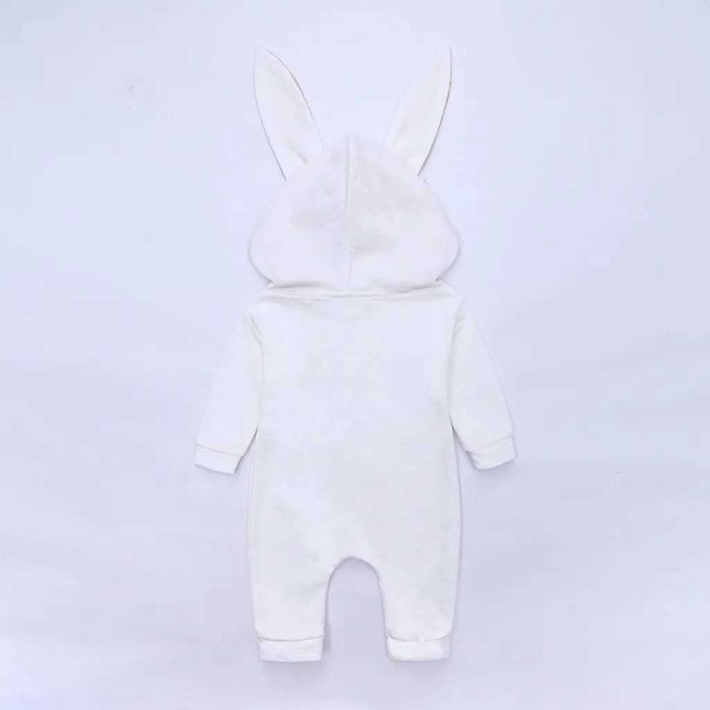 Baby boy girl cartoon rabbit ear hoodie jumpsuit little girl costume W240806