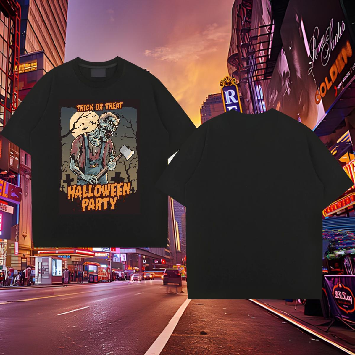 Popular Man T Shirts skull Crew Neck Breathable Daily Outfit Custom Print Oversized 230g Cotton Men Tops Tees Brand Polos