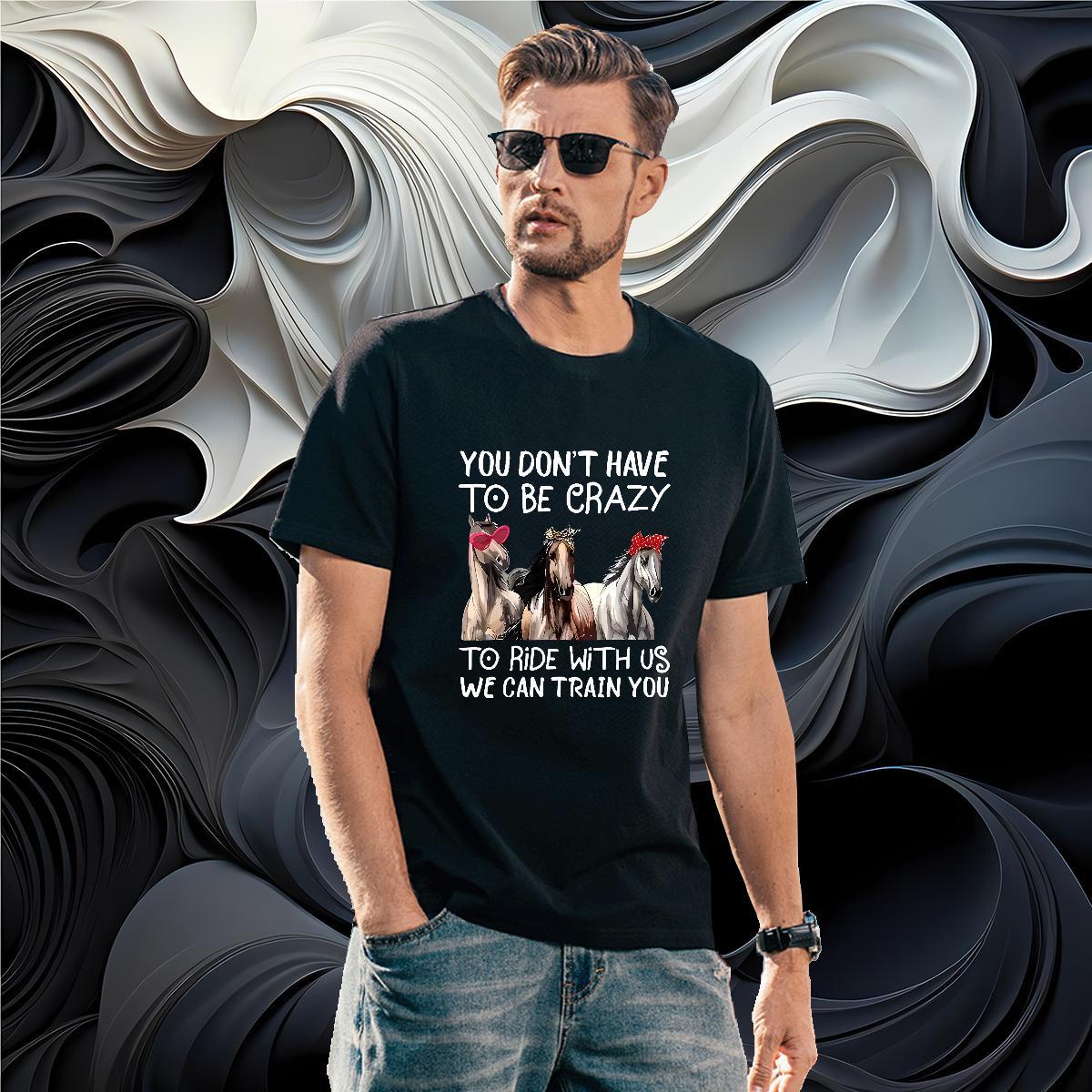 Designer Man T Shirts horse Crew Neck Summer Casual Asian Size 230g Pure Cotton Tshirt for Man Woman New Arrival Top Tees