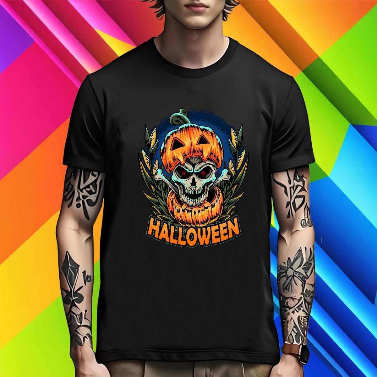 Soft T-Shirts halloween Breathable Crew Neck Home Outdoor Anime Print 100% Cotton 230g Tshirts Factory Direct Tees Shirts