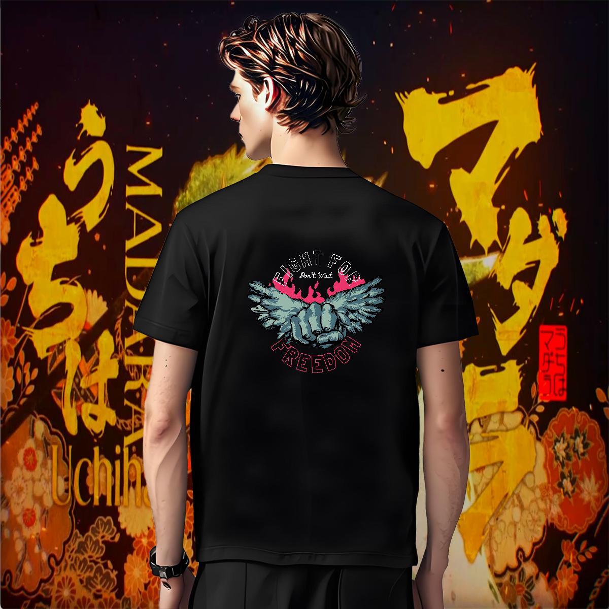 T-Shirts for Men 100% Cotton 230g hand Street Casual Pure Cotton Floral Print Men Tees Stylist Free Shipping Top Tees