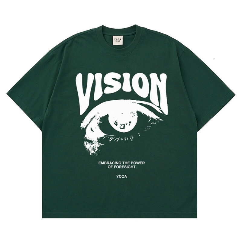 Mens T-Shirt Oversized 100% Cotton Eye Graphic Korean Summer Y2k Tops Tees Streetwear Harajuku Short Sleeve Aesthetic Clothing 240819