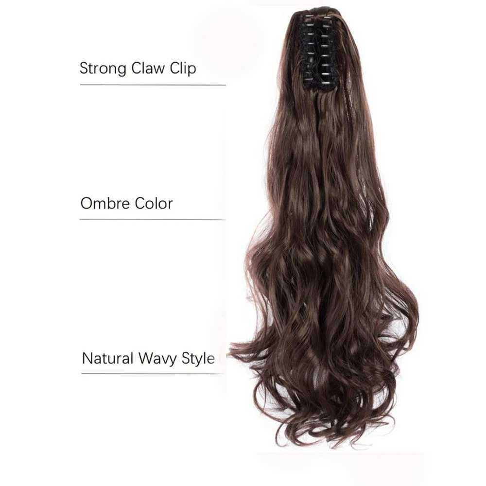 22 inch body wavelength ponytail clip style hair extension cord synthetic curly extension cord female fake hair accessory W240817