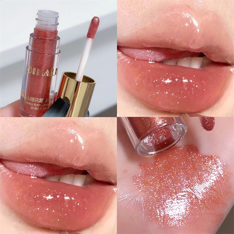 Gilded Mirror Glittering Lip Gloss Waterproof Moisturizing Shimmer Shiny Lip Glaze 5 Colors Nude Shimmer Jelly Lip Tint Makeup 240819