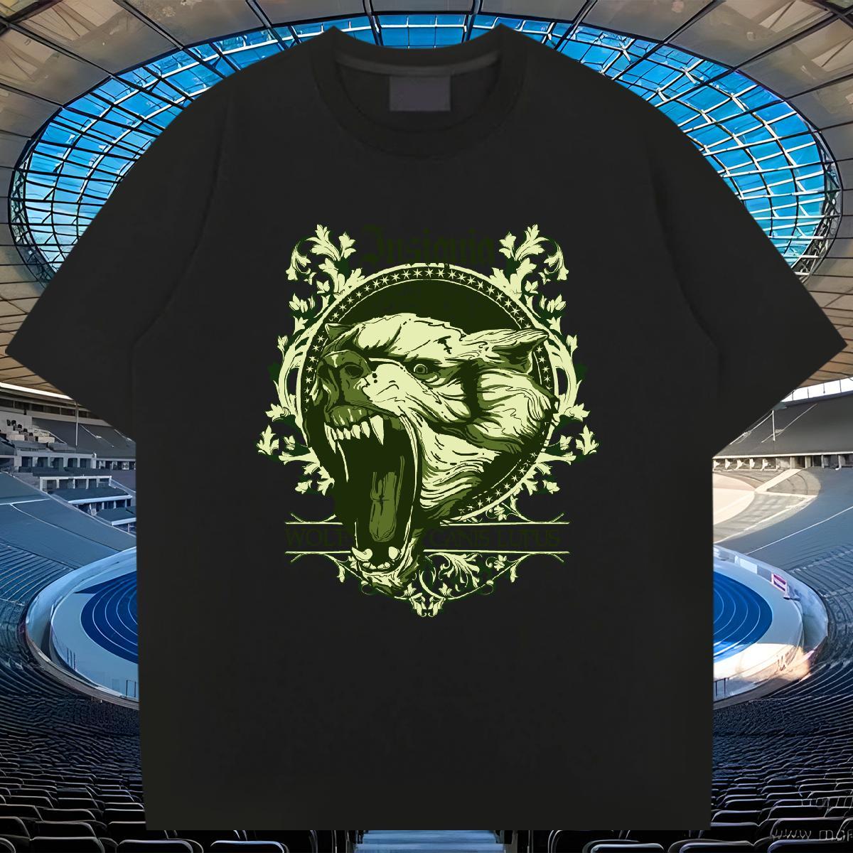Soft Men T Shirts lion Breathable Street Casual Anime 230g Cotton Mens Tshirts Brand Tees