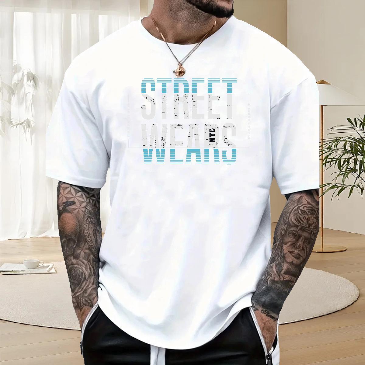 Popular Men Tops Tees Street wear Hip Hop 230g Cotton DIY Anime Breathable Short Sleeve letter Mens T Shirts New Arrival Tshirts