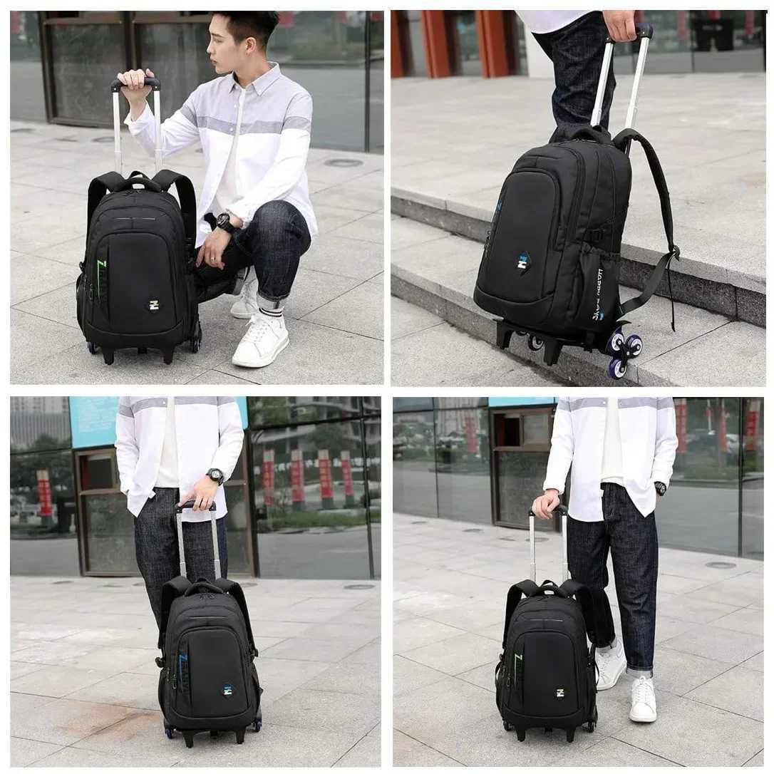 School Rolling Backpacks for Boys Big Capacity Wheeled Bag Trolley School Bags with Wheels Travel Luggage Kids Bookbag Mochil Y240820