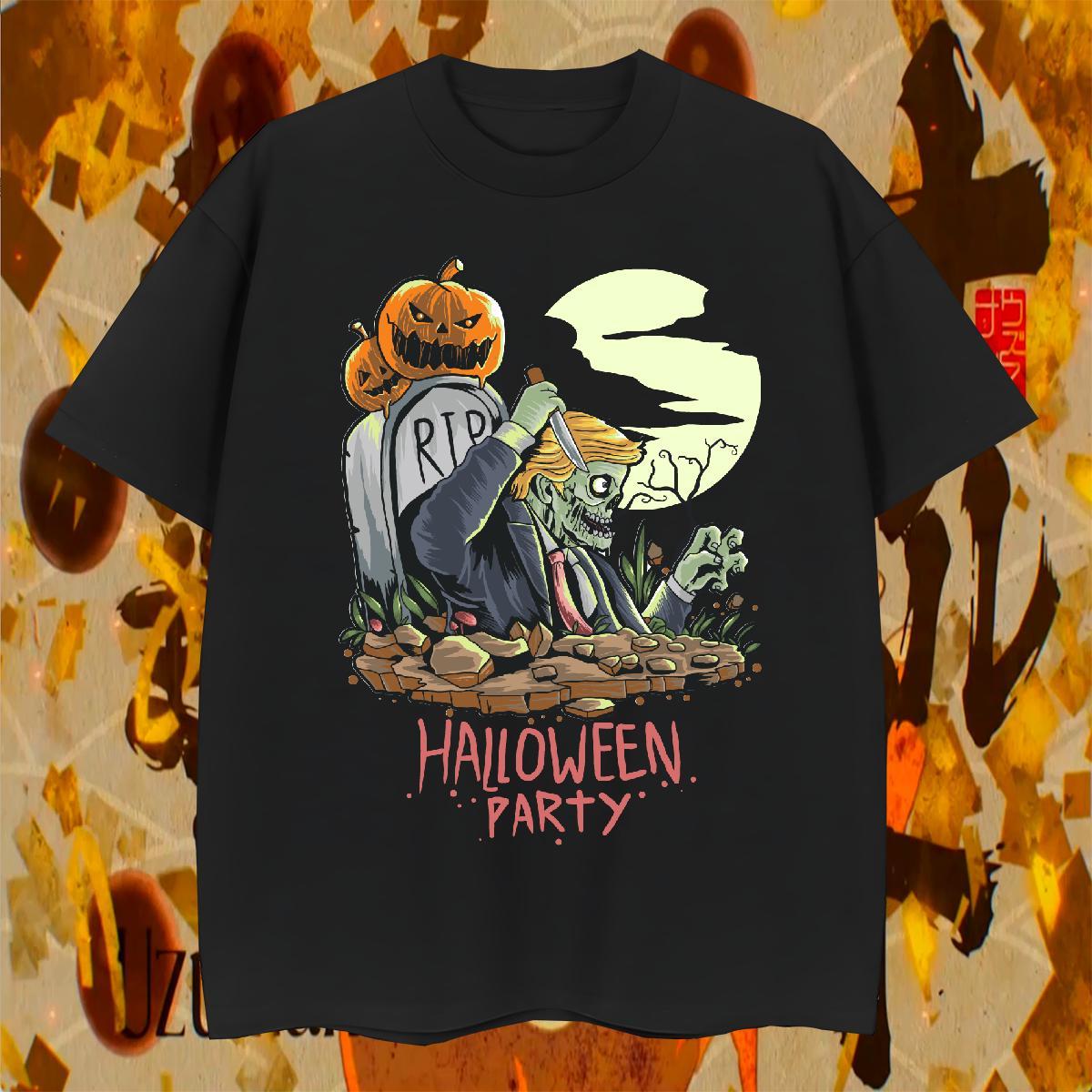 Customized halloween Men Tees 100% Cotton 230g T-Shirts Anime Hip Hop Street Breathable Short Sleeve Classic Tshirts