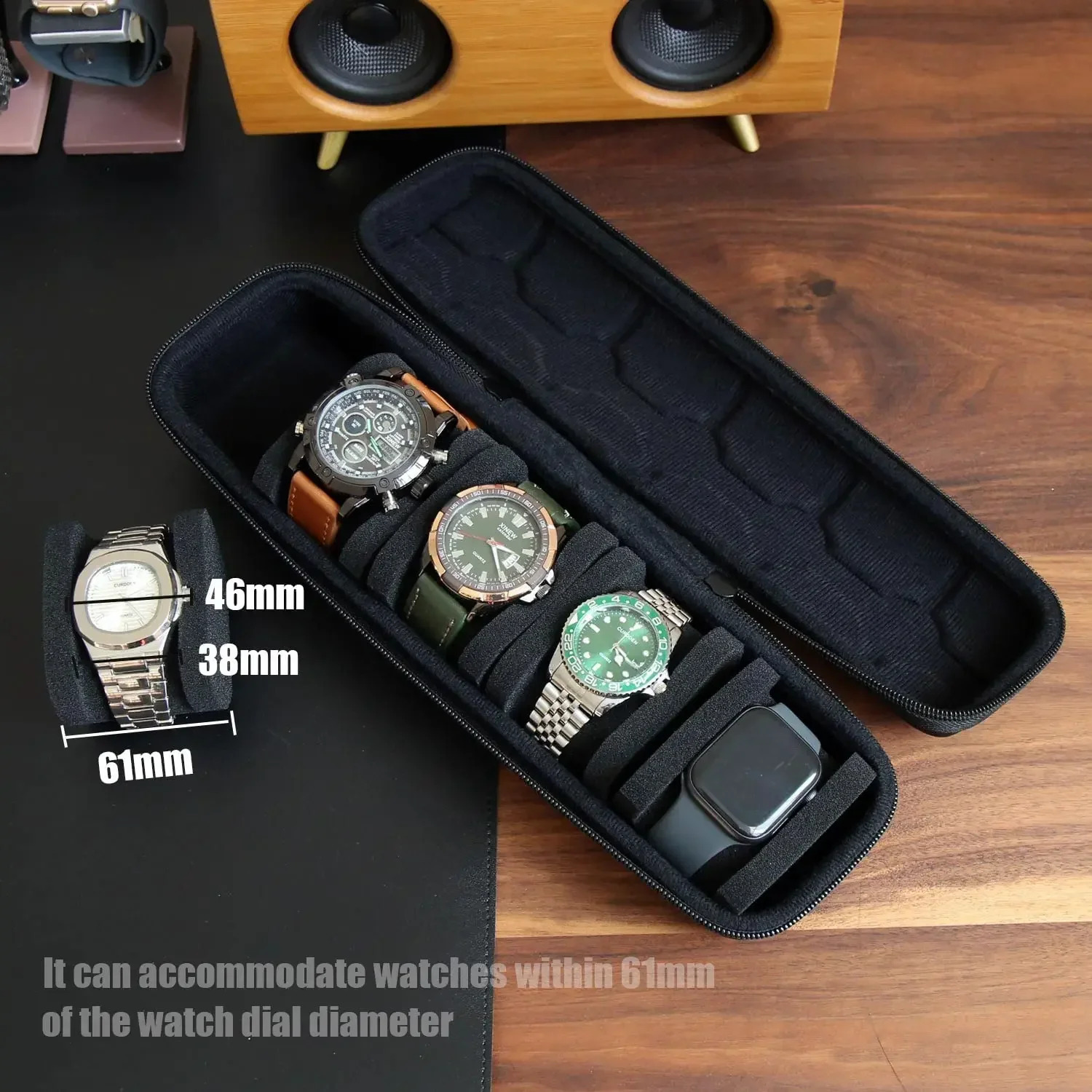 Watch Box Organizer portable storage for mens or womens watches used as a display stand and smartwatches 240812