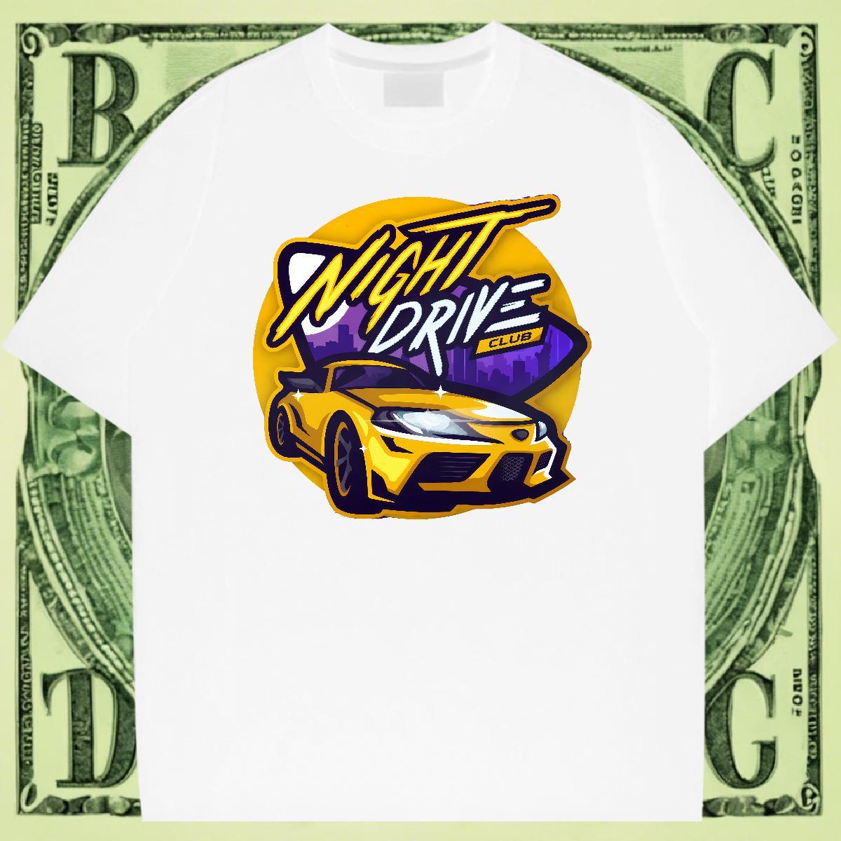Cool Men Tshirts Sport 230g Pure Cotton DIY Printed Crew Neck Breathable car T-Shirts New Tee Shirt