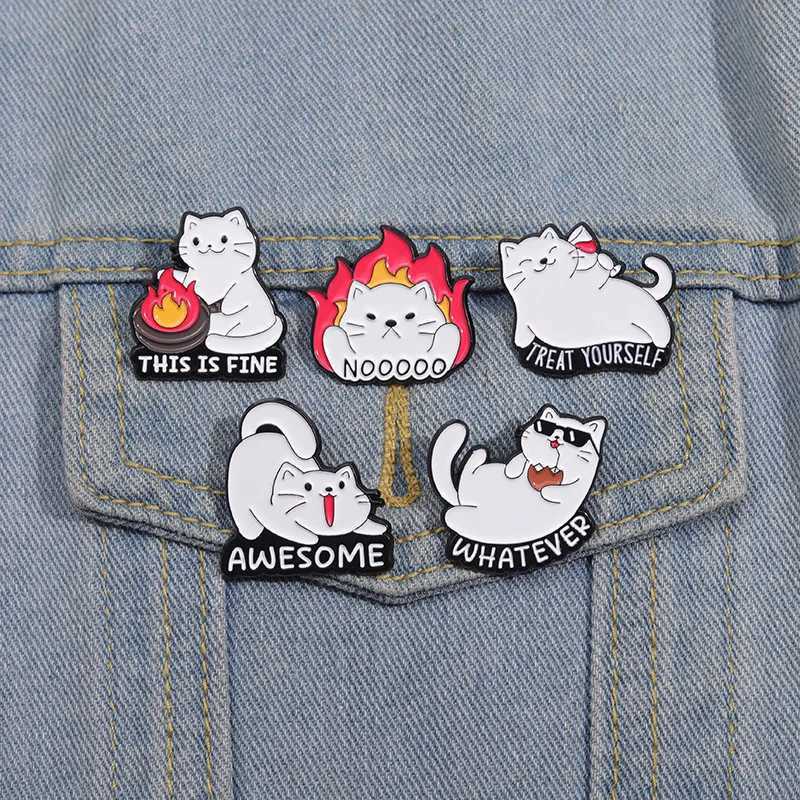 4-5 cute animal breasts red wine flame umbrella bottle black cat music frog cup flower corn cake duck badge clothing lapel pin W240815