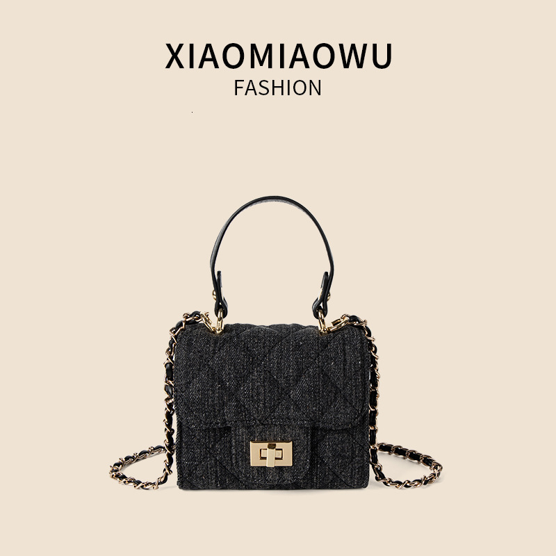 Cowboy Lingge Single Shoulder Handbag Flip Cover Lock Chain Crossbody Women's Summer New Small Fragrant Box Bag