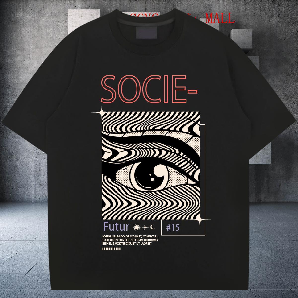 Unisex Men Tshirts Spring Summer 230g Cotton DIY Anime Breathable Soft eyes Men T Shirts Wholesale Tops Tees