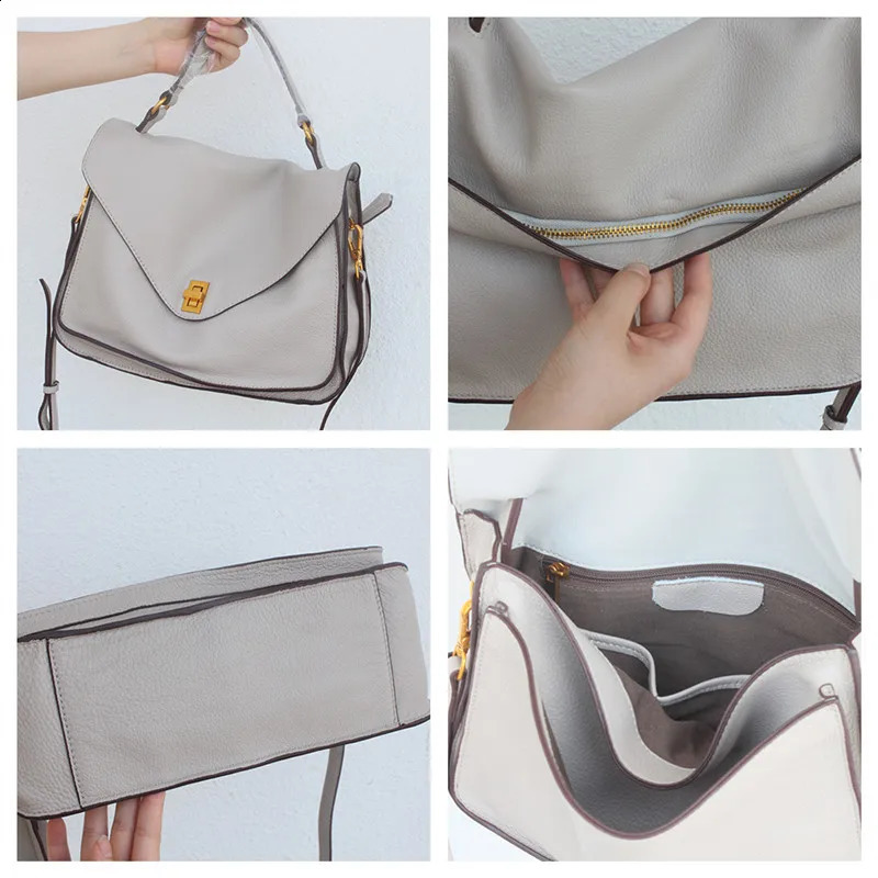 Womens messenger bag genuine leather shoulder cross body bag womens high-quality large capacity business briefcase handbag 240819