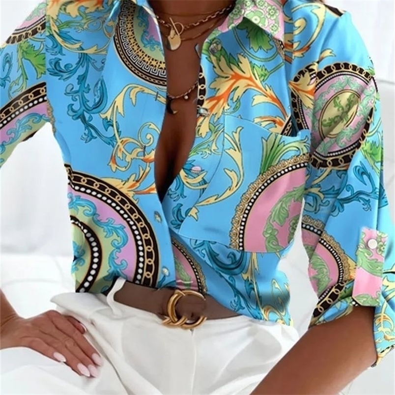 Elegant womens shirt spring/summer warm top long sleeved striped printed office slim fit pocket shirt 240820 ww