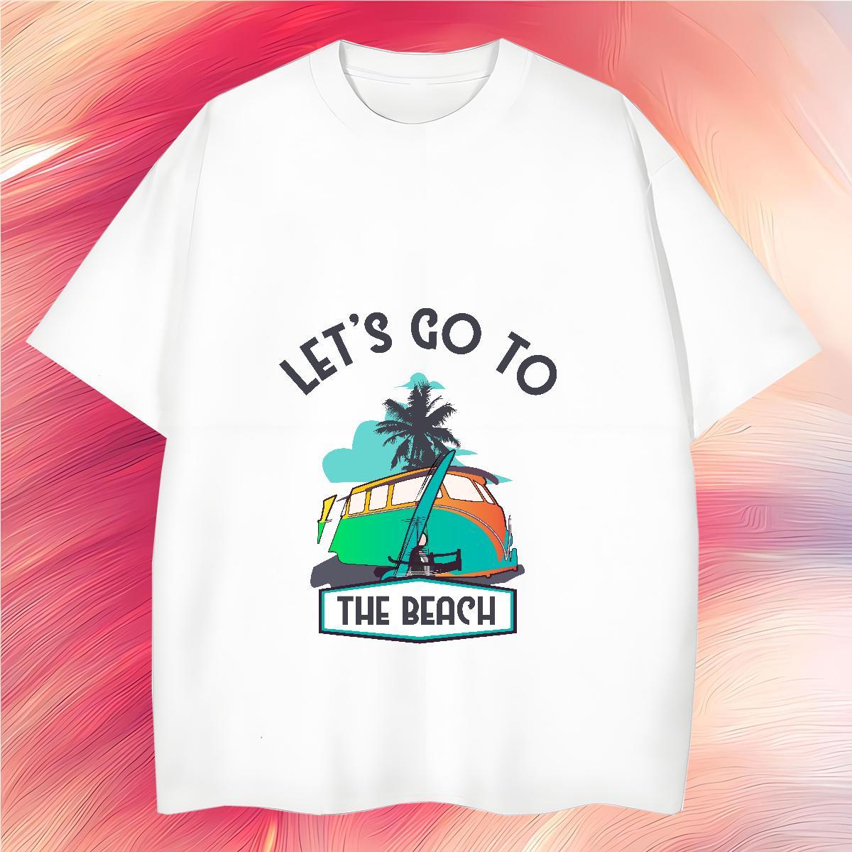 Cool Design beach 230g Cotton Men Tees Sports Casual Round Neck Short Sleeve T Shirts Men Fashion Designer DIY Tops Tees
