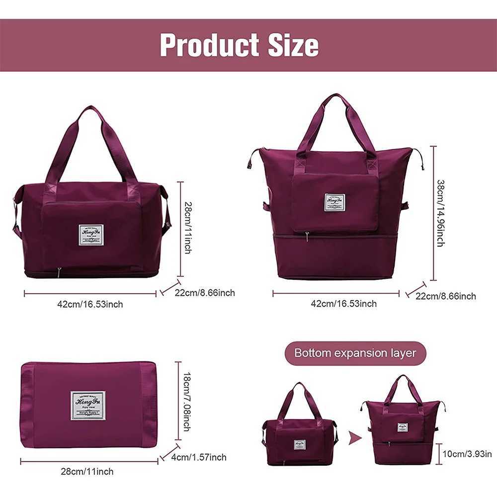 Large Capacity Folding Travel Bags Waterproof Luggage Tote Handbag Travel Duffle Bags Women Gym Yoga Storage Bags CL240820