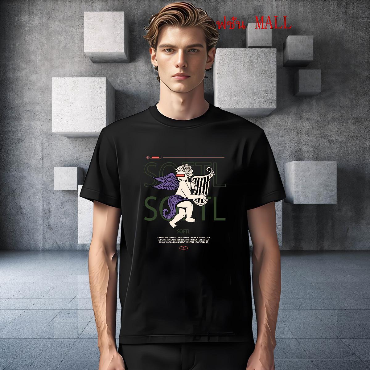 Loose Fit angel 230g Cotton Mens Tshirts Street Casual Breathable Crew Neck T Shirt For Man 2024 Summer Graphic Tees Shirts