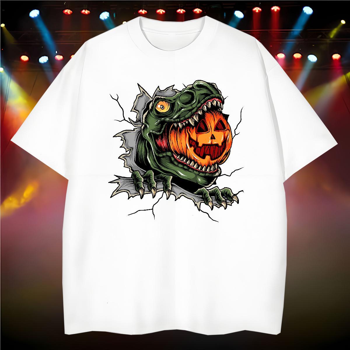 Soft T-Shirts for Men pumpkin Crew Neck Home Outdoor Custom Print Plus Size 230g 100% Cotton Men Tees DIY Customized Tee Shirt