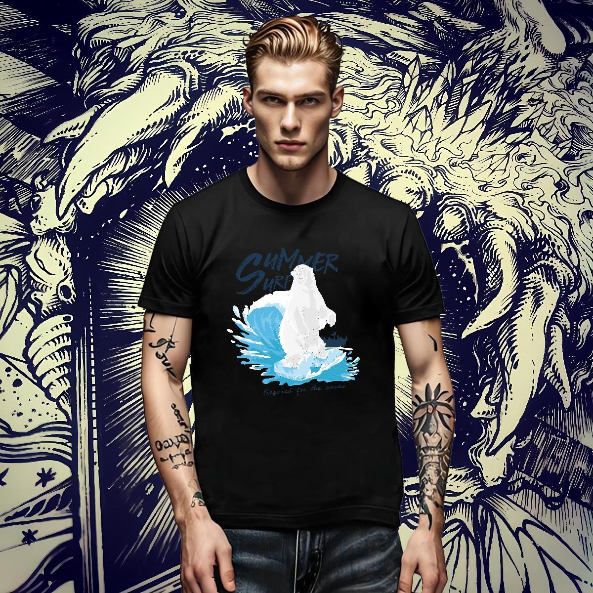 Factory Direct Tshirts bear Daily Wear 230g Cotton Tee Shirt Breathable Soft Unisex Men T Shirts Skull