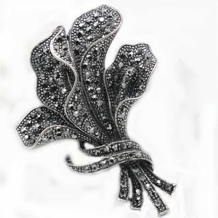 Black Rhinestone Chest Flower Rose Leaf Bow Symbol Elegant Chest Wedding Beads WOMens New Crystal W240815