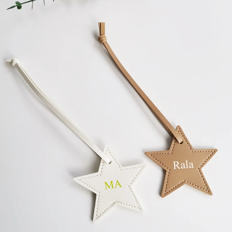 Free customized fivestar leather bag pendant star 240820