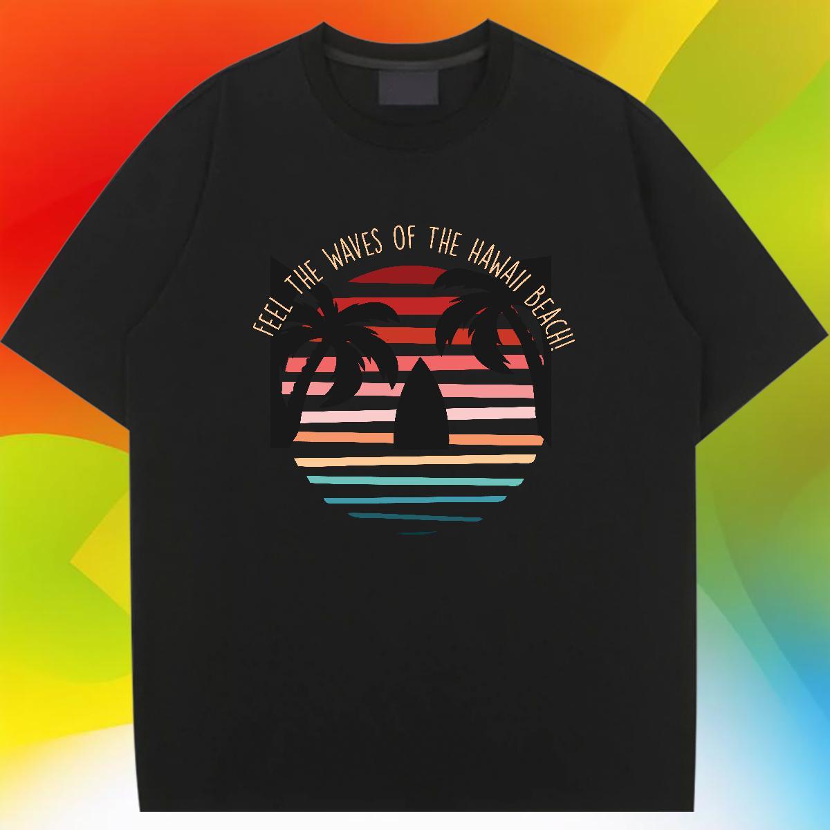 Stylist Women Tees Casual Breathable Crew Neck Tees Shirts 5A 230g Pure Cotton wave Cartoon Printing L-4XL Womens T Shirts