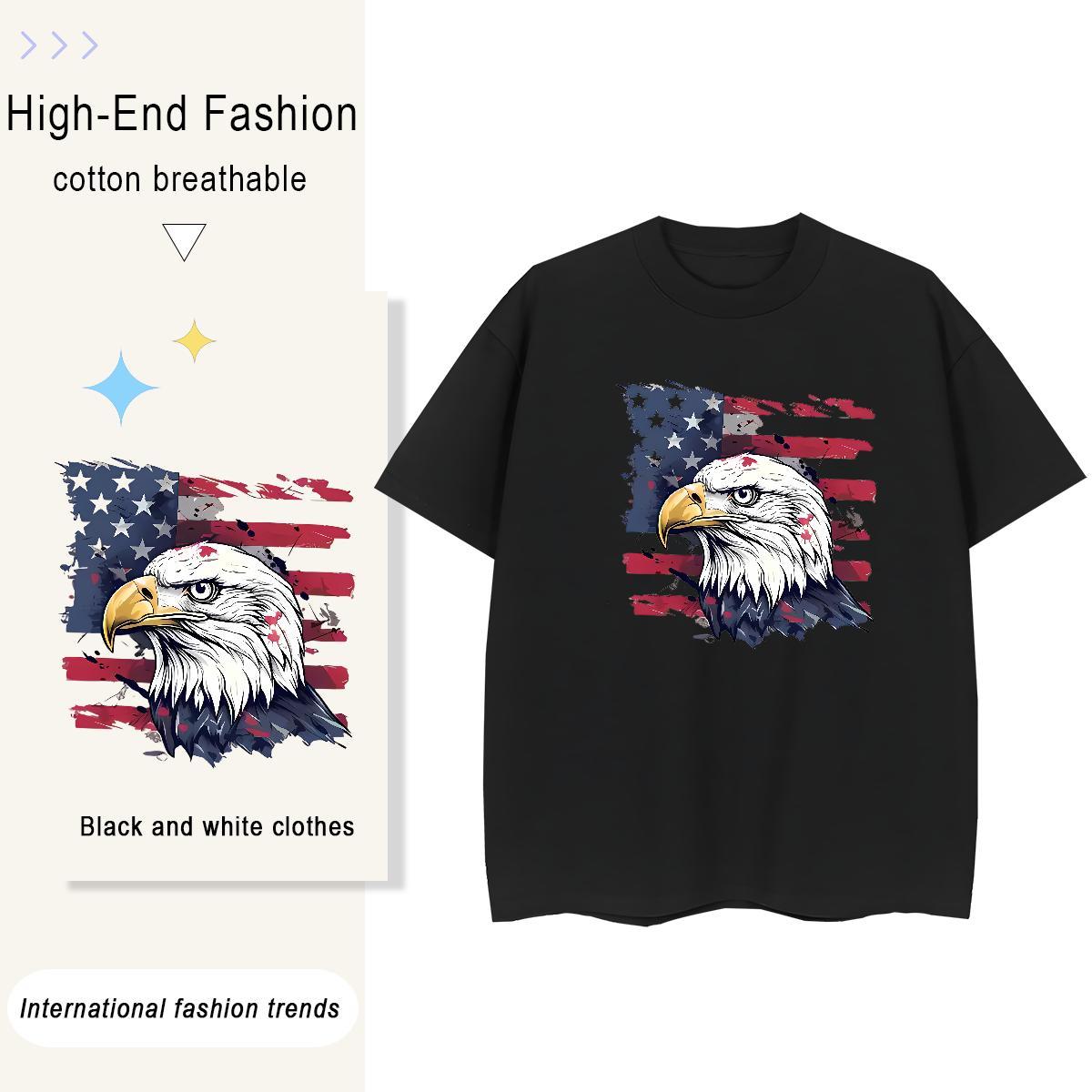 Free Shipping Tshirts Owl High Street Hip Hop 230g Pure Cotton Wear Crew Neck Soft Mens T Shirts Cartoon Printing L-4XL
