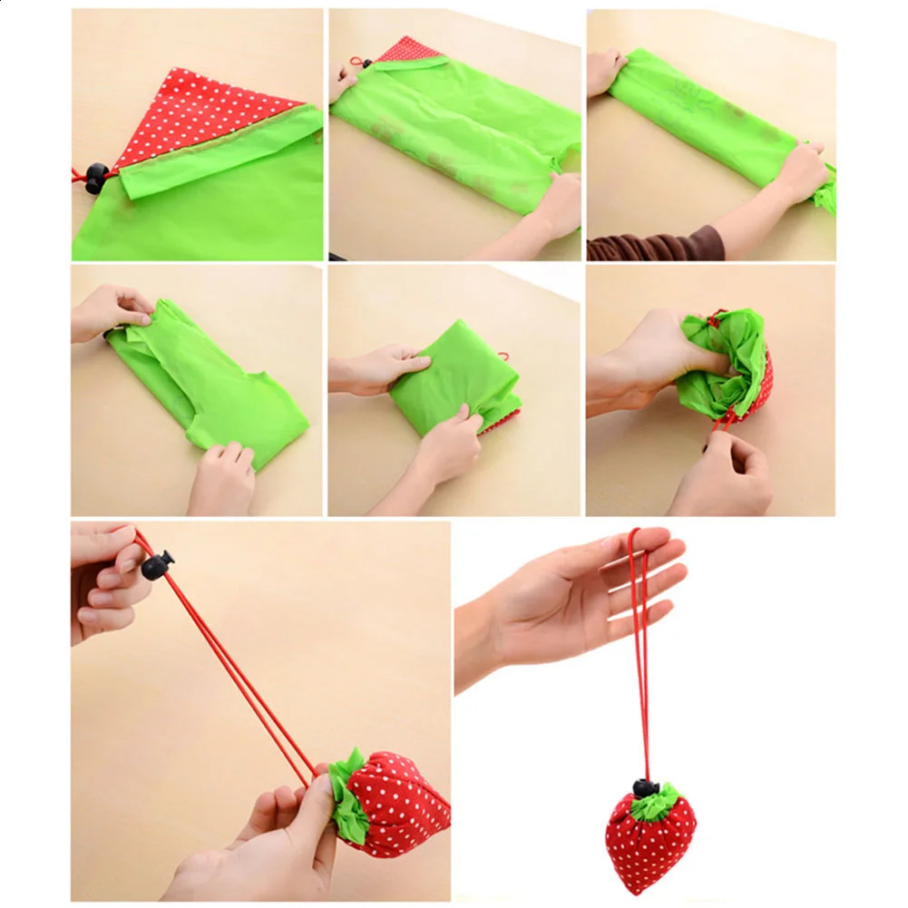 Eco Friendly Foldable Fruit Shopping Bag Reusable Shoulder Women Portable Grocery Bags Storage Tote Home Organizer 240819
