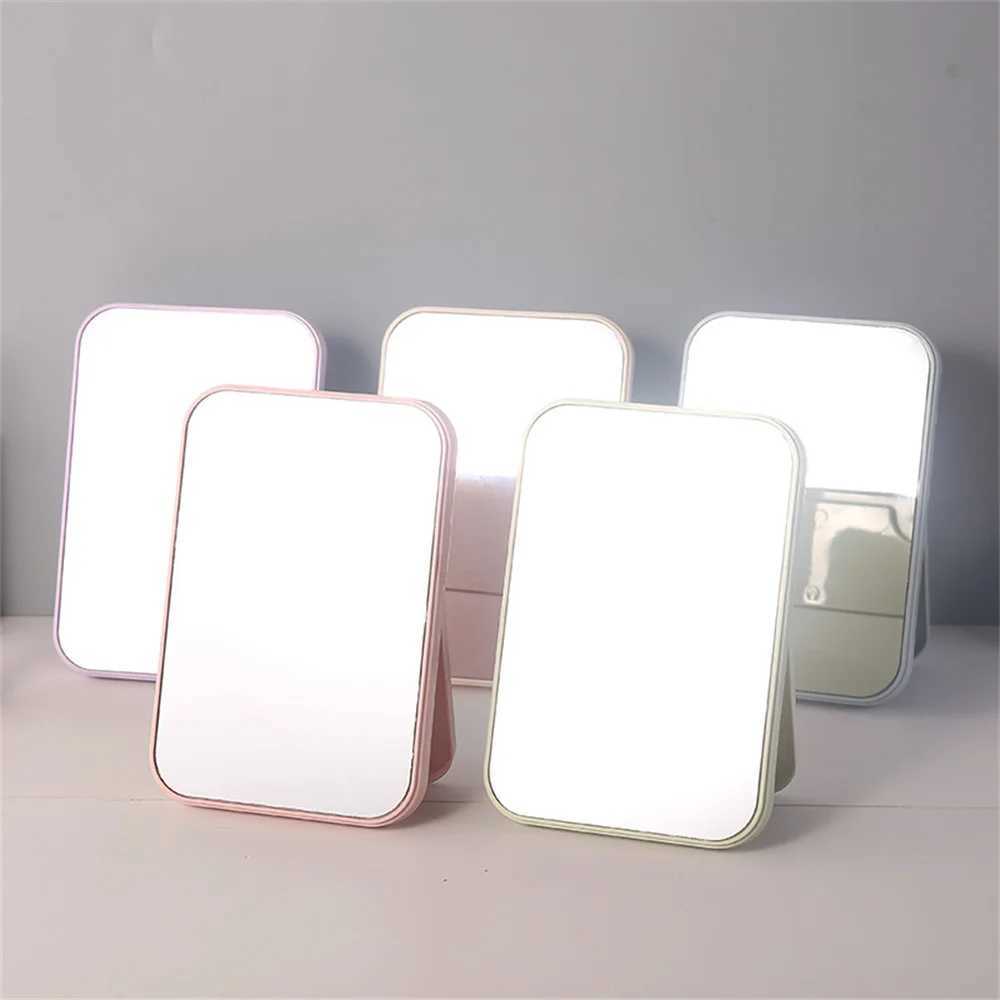 Desktop Makeup Mirror Simple Square Princess Dressing Mirror Contracted Folding Portable Cosmetic Mirror Y240819