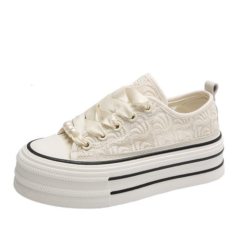 Ddmysports Canvas Women S Summer New Student Korean Edition Instagram Versatile Thick Sole Board Lace Casual Shoes BR OUTDOOR