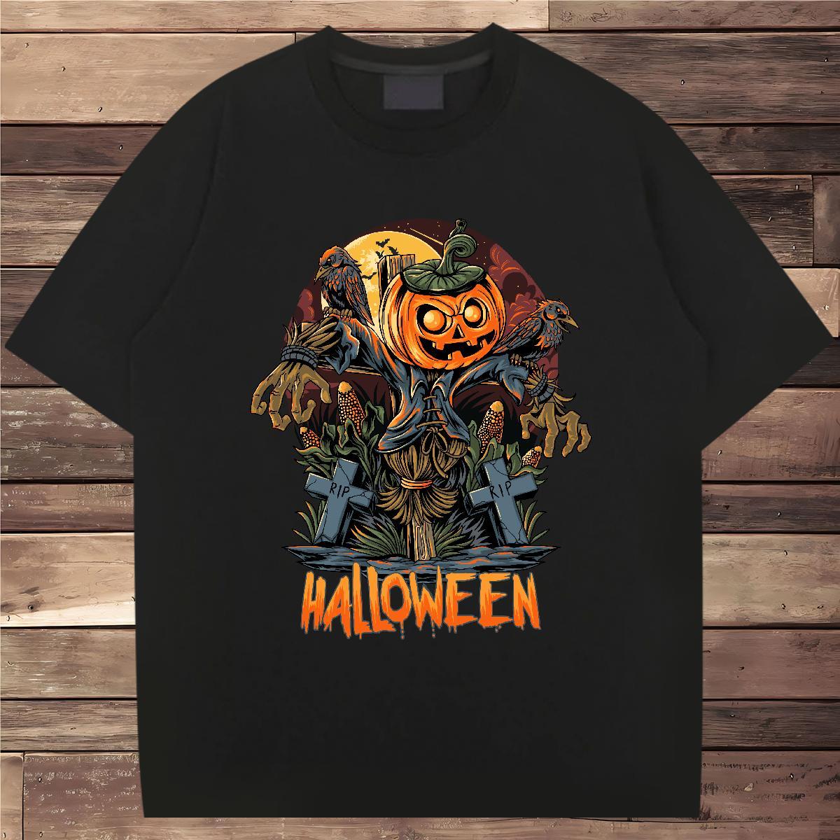 Free Shipping T-Shirts scary Breathable Short Sleeve Casual Oversized 3XL 4XL 230g Cotton Men Clothes T-Shirt 2024 Designer Tops Shirt