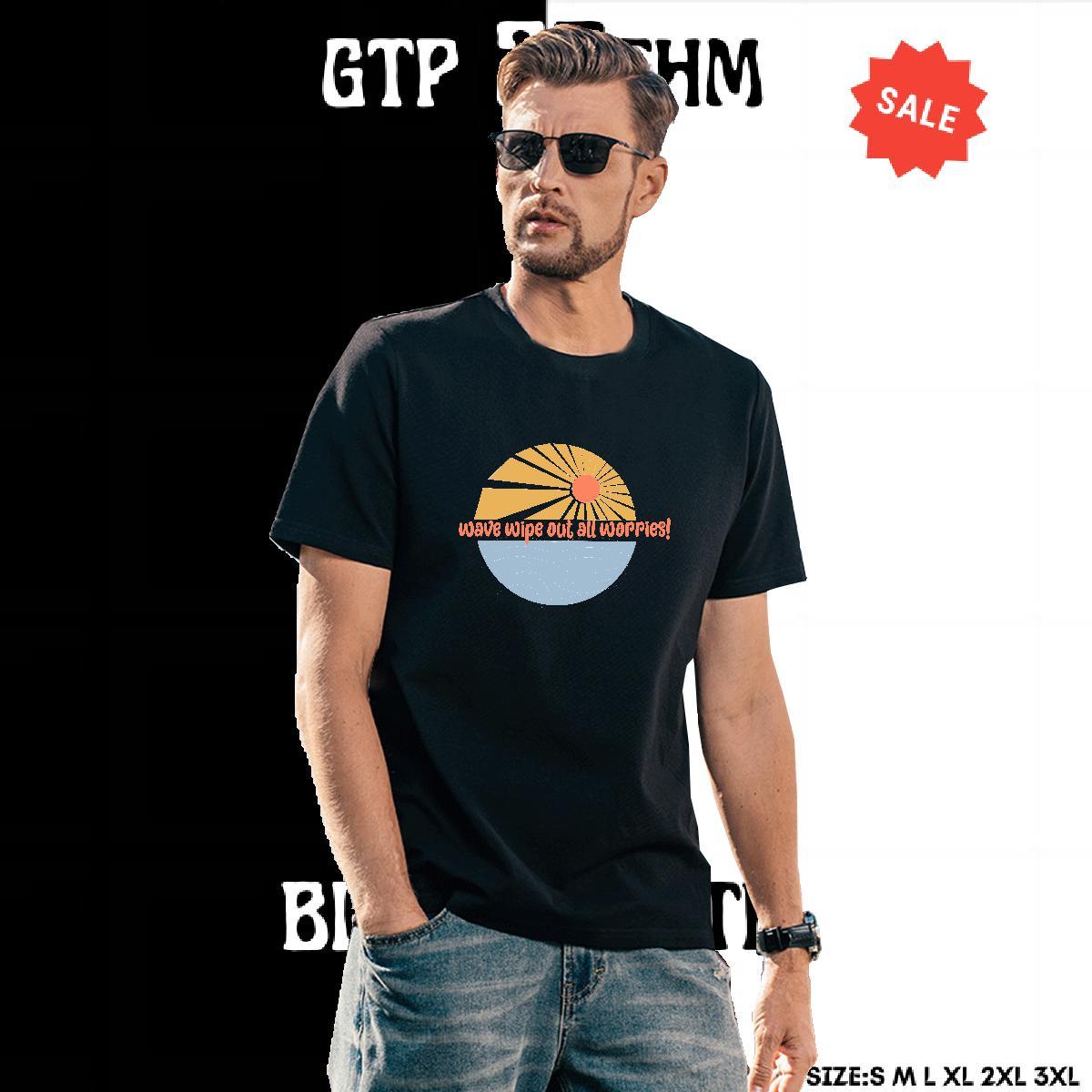 Brand Men Tshirts Anime Printing Street 230g 100% Cotton Black Oversized Breathable Crew Neck sea T Shirts Men Designer Fashion Tops