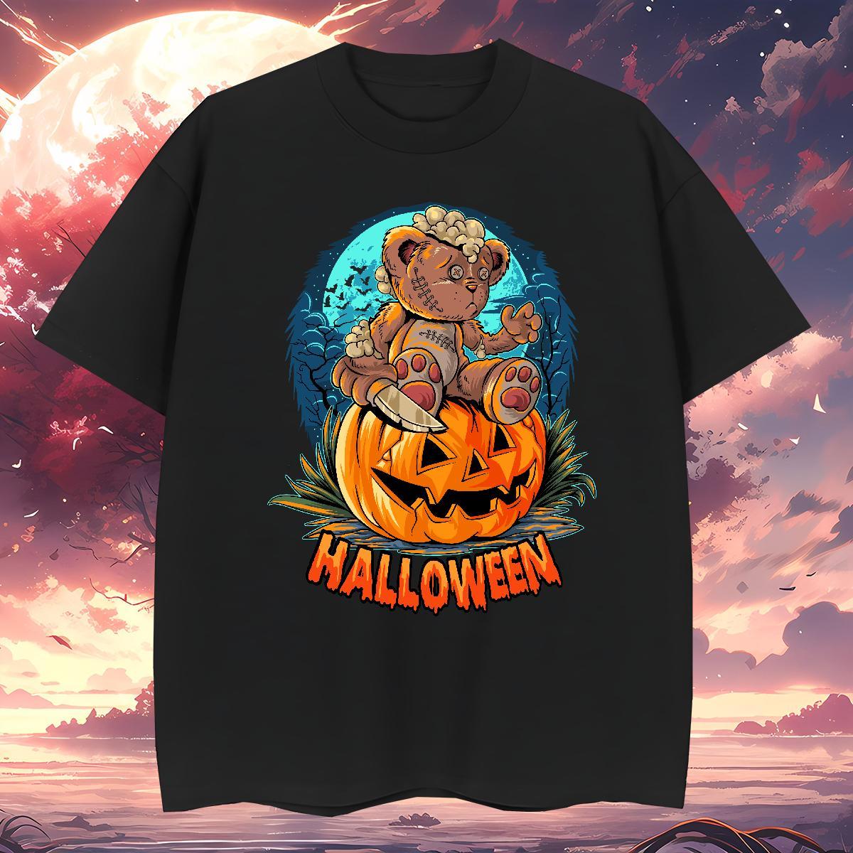 T Shirt For Man 100% Cotton 230g halloween Home Outdoor Breathable DIY Printed Tshirt for Man Woman Customized Wholesale Tees Shirts