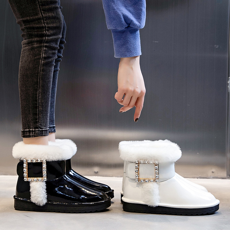 Ddmysports True Wool Women In Autumn And Winter New Mid Length Waterproof Cotton Boots For Warmth Plush Snow S Trend OUTDOOR