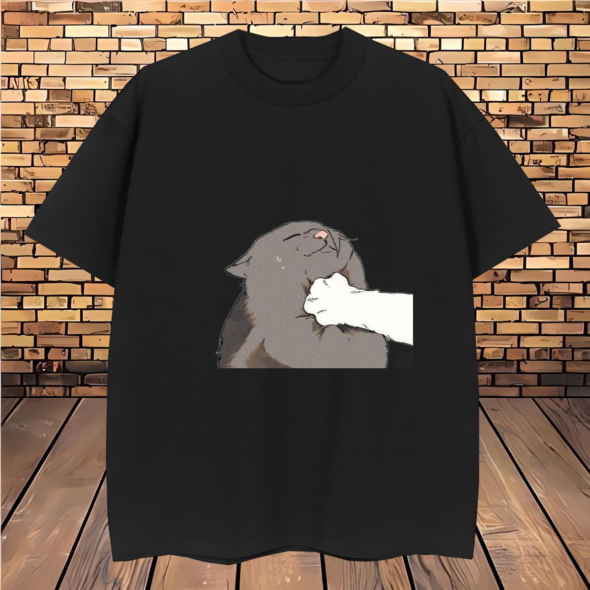 Designer Tshirts cat Spring Summer 100% Cotton 230g Top Tees O-Neck Short Sleeve Loose Fit Man T Shirts DIY Printed