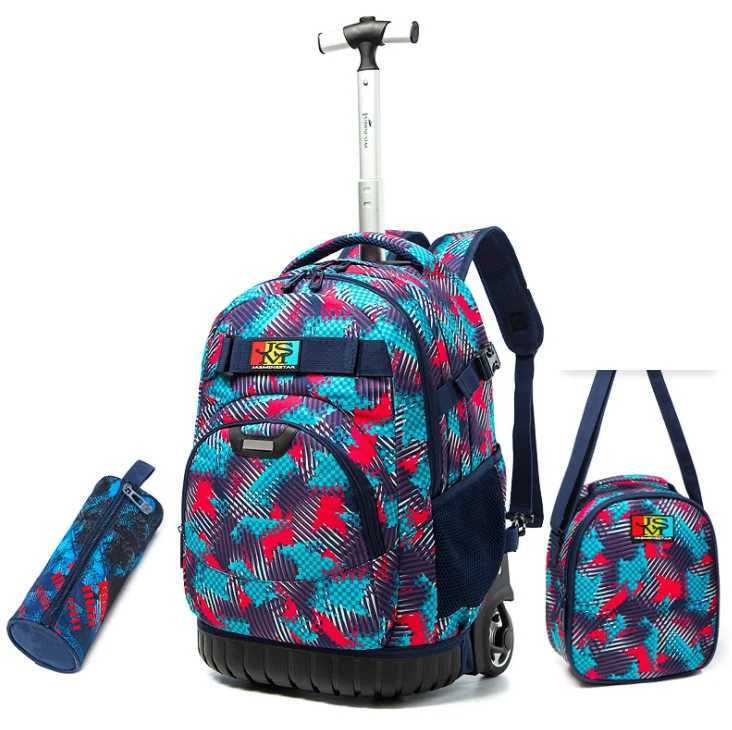 Children School Rolling backpack bags Wheeled backpack for Boy kids Travel Backpack Wheels Rolling backpacks Trolley bags school Y240820
