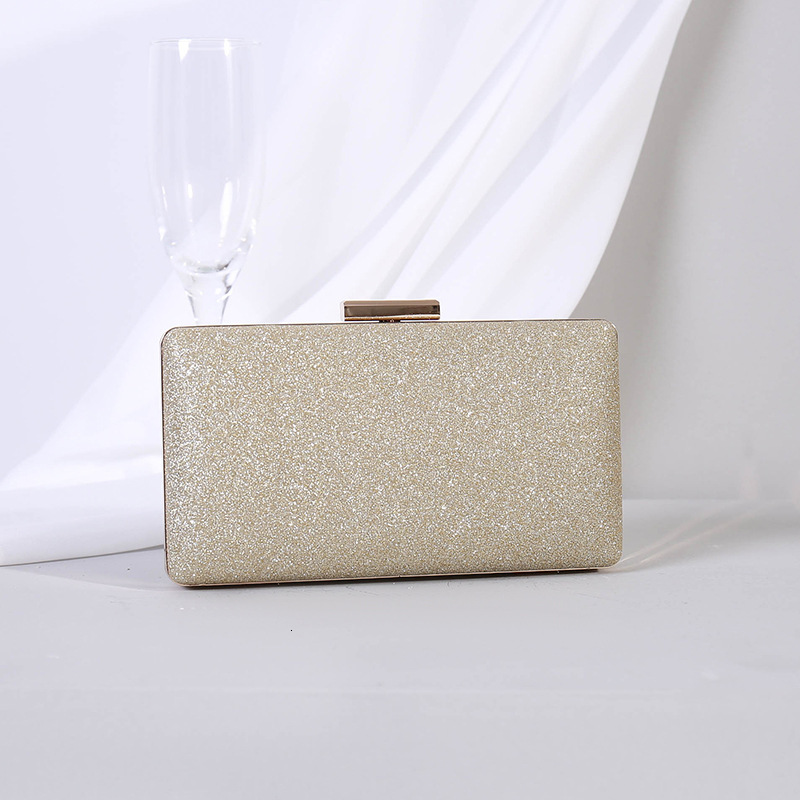 Classic Fashion Shining Matte Evening Handbag for Women's Banquet Small Square Bag