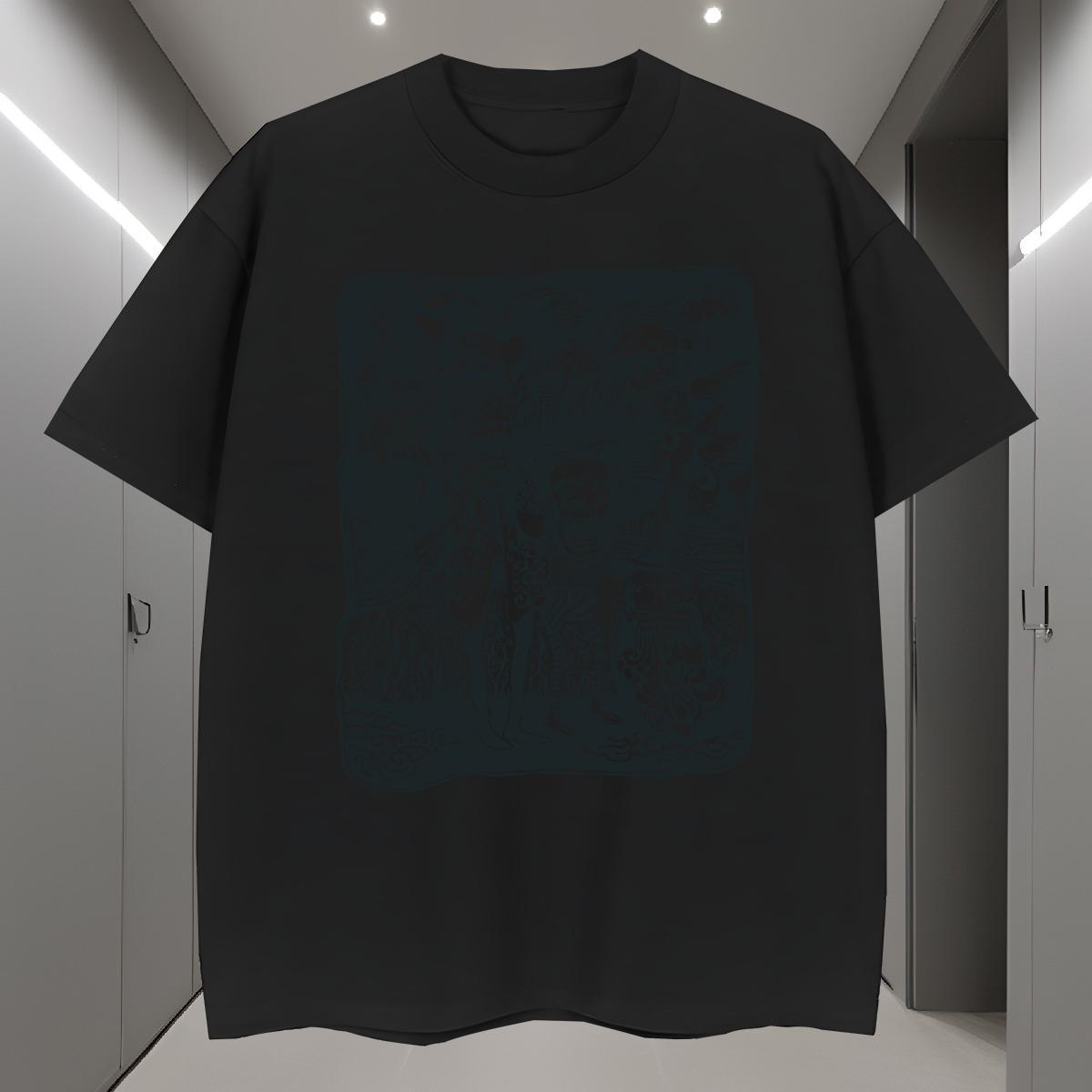 Man T Shirts 230g 100% Cotton scary Sports Casual Round Neck Short Sleeve Oversized Men Clothes T-Shirt Classic Casual Cool Design Tees Shirts