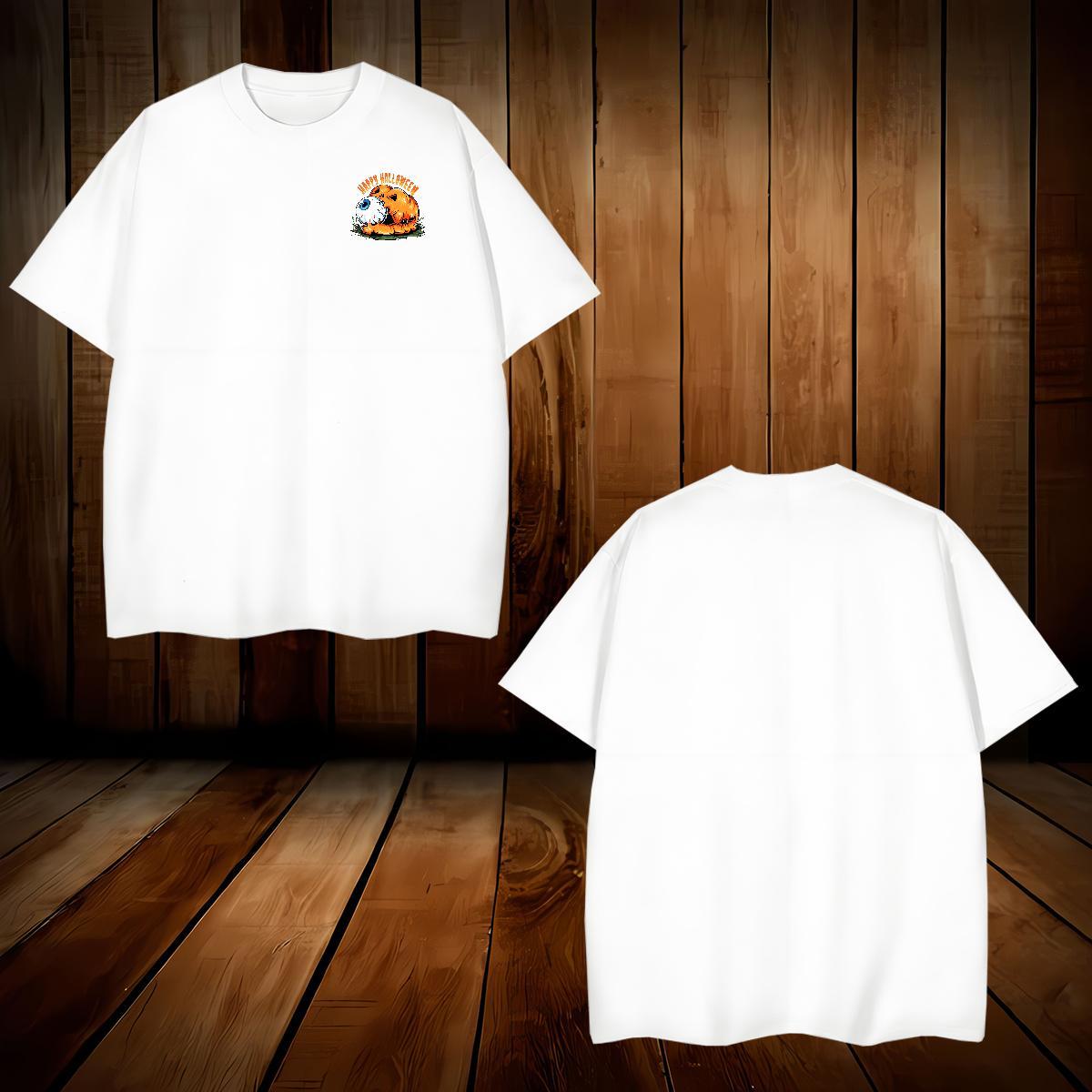 Brand Mens Tshirts pumpkin Summer Casual 230g Cotton Clothings Breathable Cool Design T Shirt For Man Oversized 3XL 4XL