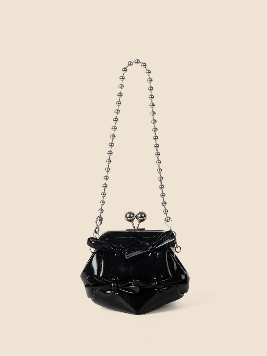 2024 Spring Bow Chain Clip for Women, Diagonal Cross Handheld, Personalized, Small Bag, Summer Women's Beaded Bag