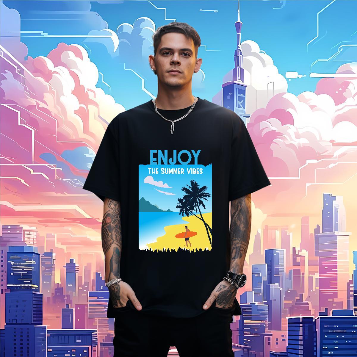 Cool beach 230g Cotton Men Tees Casual O-Neck Short Sleeve T-Shirts Customized Asian Size Wear