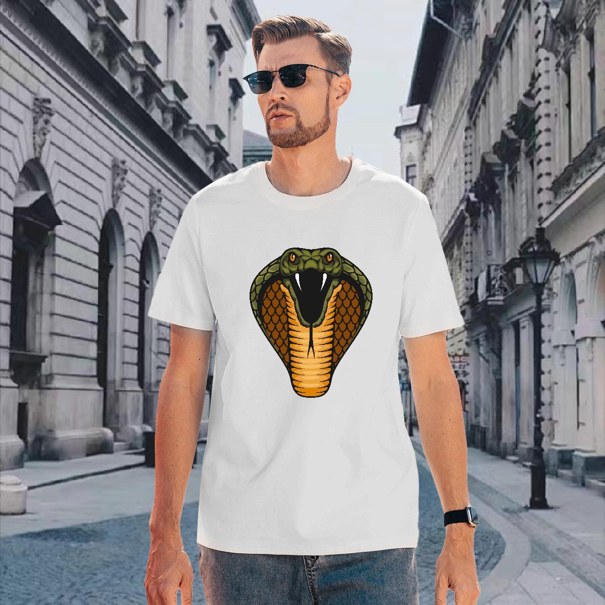 Soft T shirt cobra Crew Neck Breathable Anime Printing Street Custom Anime 230g Cotton Mens Tshirts Factory Direct Wear