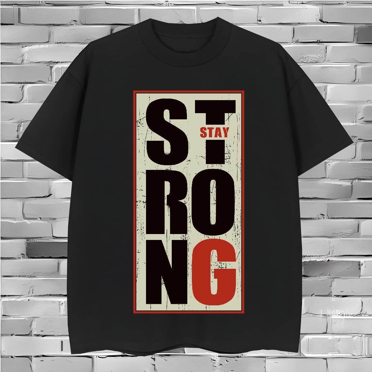 Classic strong T Shirt For Man Anime Printing Street Tshirts 230g 100% Cotton Brand Crew Neck Breathable Graphic Tee Shirt