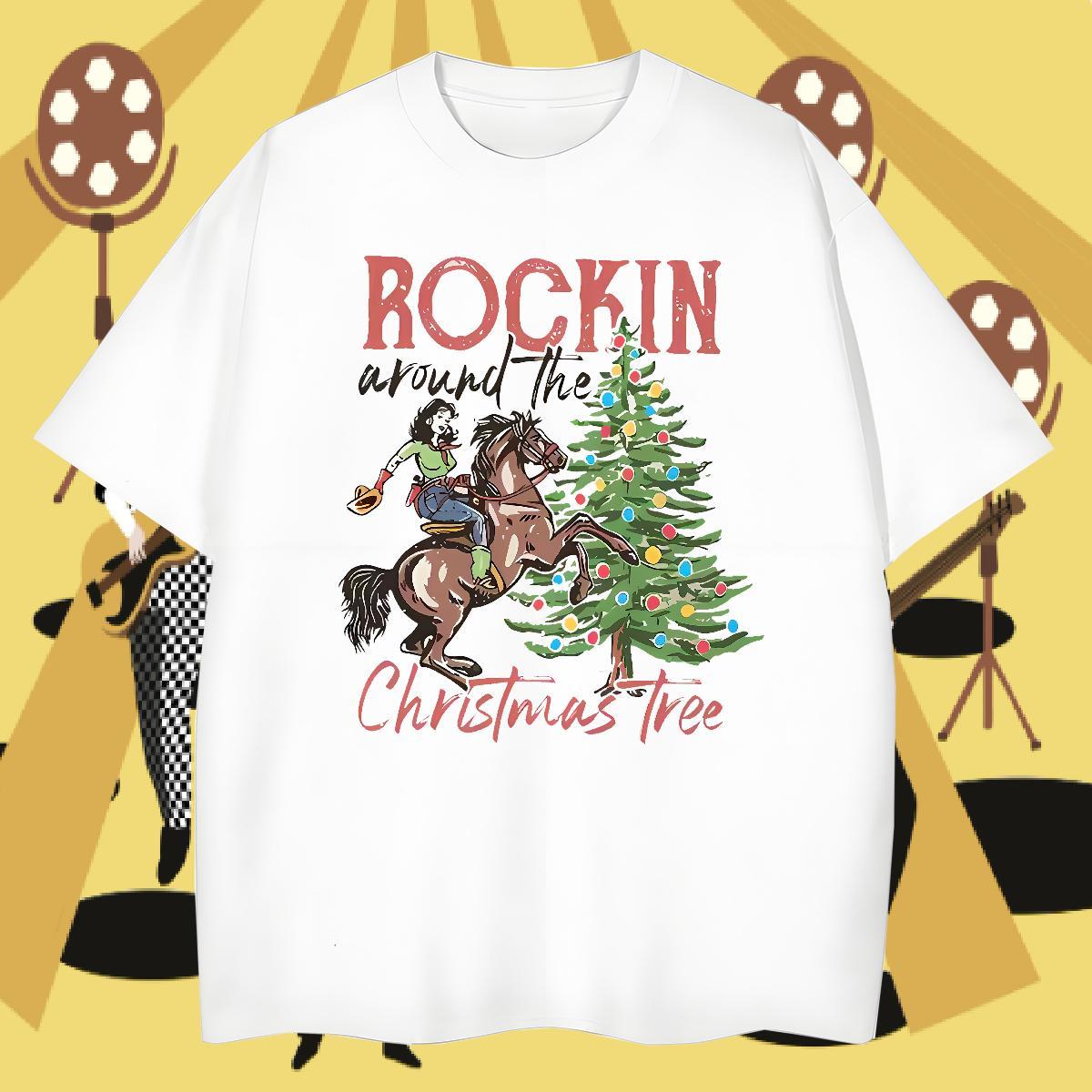 Free Shipping Chrismas Men Clothes T-Shirt 100% Cotton 230g T Shirts Men Plus Size Cartoon Home Outdoor Breathable Soft Cool Design Tops