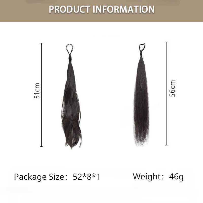 Fashionable wig ponytail self twisting hair bundle pill head medium length simulation suitable for womens daily gatherings W240817