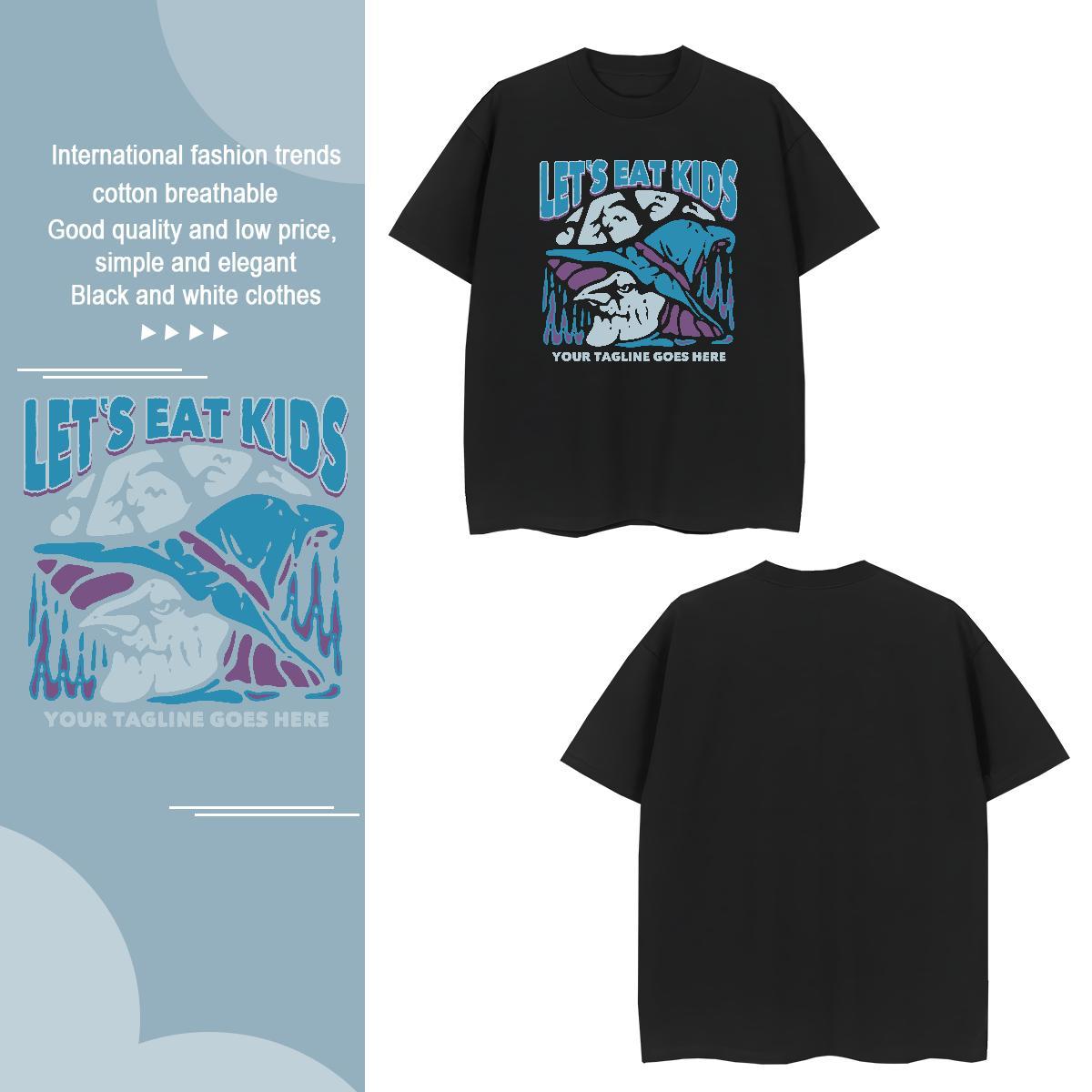 Loose dolphin 230g Cotton Men Tshirts Hip Hop Short Sleeve Soft T Shirts Men Classic DIY Tees