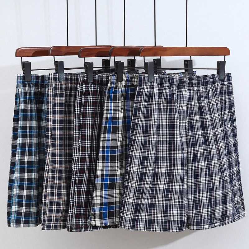 100% pure cotton mens underwear boxing shorts mens casual pajamas plain loose comfortable pajamasW240719