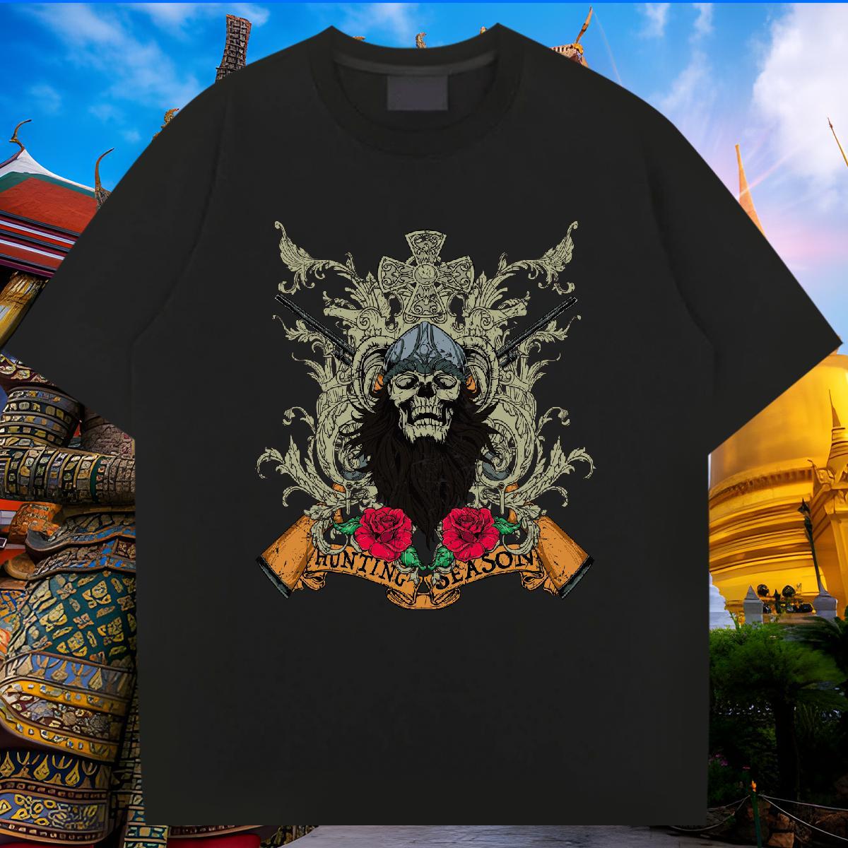 Comfortable Men T Shirts flower Breathable Short Sleeve Daily Wear Oversized 3XL 4XL 230g Pure Cotton Men Clothes T-Shirt 2024 DIY Tees Shirts